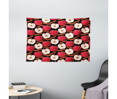 Cinnamon Sticks Fruits Wide Tapestry