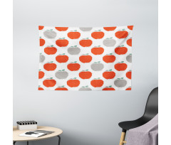 Doodle Style Fruit Wide Tapestry