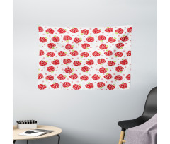 Curved and Dotted Fruit Wide Tapestry