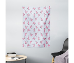 Romantic Pink Kittens Tapestry