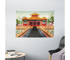 Chinese Building Asia Wide Tapestry