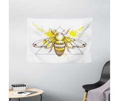 Color Splashed Bee Wide Tapestry