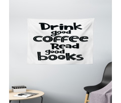 Coffee and Books Wide Tapestry