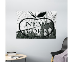 Cityscape Big Apple Motif Wide Tapestry