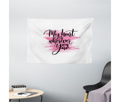 Romantic Ink Calligraphy Wide Tapestry