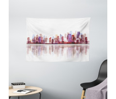 Skyscrapers Silhouette Wide Tapestry