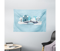 Winter Season Composition Wide Tapestry