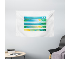 Banner Stripes Exotic Wide Tapestry