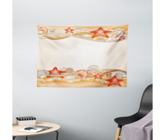 Sand Seashells Ropes Wide Tapestry