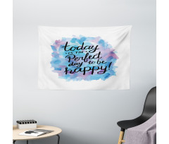 Paint Brush Happy Wide Tapestry