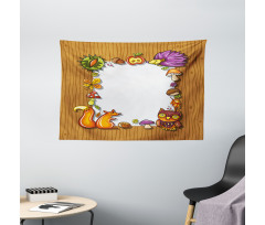 Rustic Animal Fun Wide Tapestry