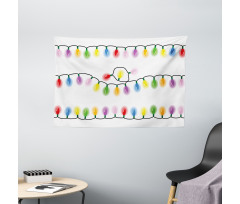 Vibrant Party Colors Wide Tapestry
