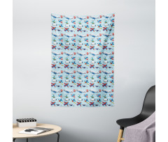 Aircrafts Sky Diving Tapestry