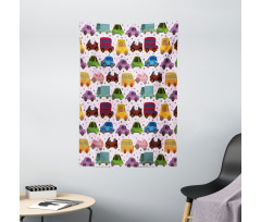 Cartoon Vehicle Design Tapestry