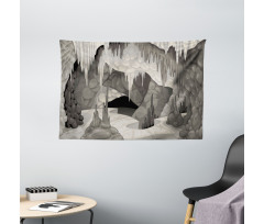 Cavern with Stalagmites Wide Tapestry