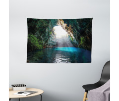 Melissani Lake Kefalonia Wide Tapestry