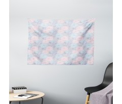 Hand Drawn Pale Blooms Wide Tapestry