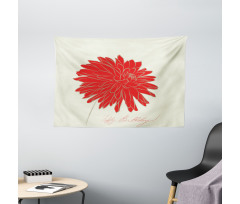 Retro Single Flower Wide Tapestry