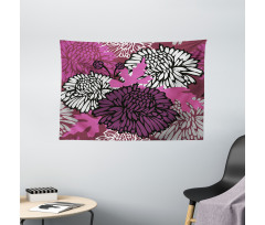 Large Floral Petals Bud Wide Tapestry