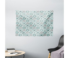 Retro Pastel Floral Wide Tapestry