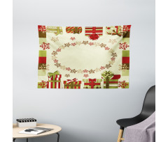 Star Shaped Snowflakes Wide Tapestry