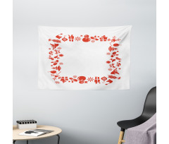 Santa Trees Baubles Wide Tapestry