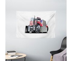 American Flag Motif Hood Wide Tapestry