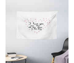 Stars Heart Shape Wide Tapestry