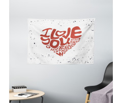 Grungy Heart Form Wide Tapestry