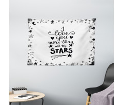 Stars for Loved Wide Tapestry