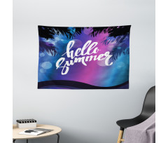 Vivid Night Palms Wide Tapestry