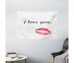 Red Kiss Lipstick Wide Tapestry