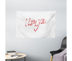 Swirling Font in Red Wide Tapestry