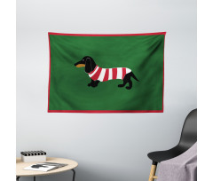 Canine Cartoon Dog Wide Tapestry