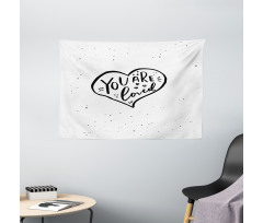 You Are Loved Heart Wide Tapestry