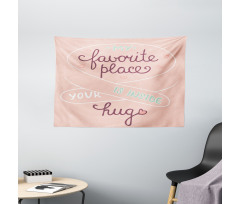 Typography with Soft Color Wide Tapestry