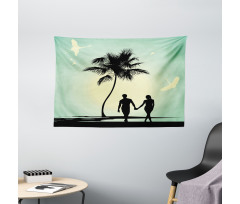 Married Couple Walking Wide Tapestry