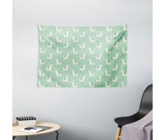 Candy Cane Hearts Wide Tapestry