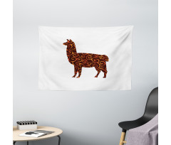 Animal Silhouette Lines Wide Tapestry