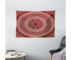 Meander and Flowers Wide Tapestry