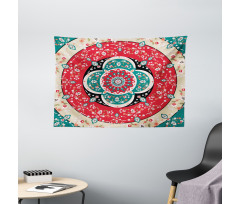 Circles Blooms Wide Tapestry