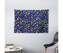 Retro 80s Memphis Fashion Wide Tapestry