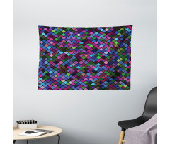 Mosaic Pixel Pattern Wide Tapestry