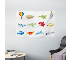 Jet Airliner Zeppelin Wide Tapestry