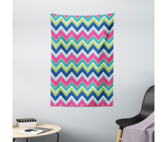 Colorful Chevron Lines Tapestry