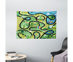 Aerial Coastal Suburbs Wide Tapestry