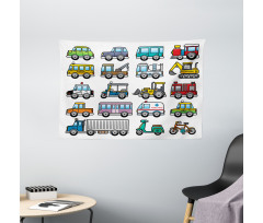 Land Transportation Theme Wide Tapestry