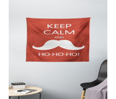 Ho Ho Ho Mustache Wide Tapestry