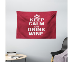 Drink Wine Slogan Wide Tapestry