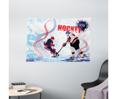 Players on Skating Rink Wide Tapestry